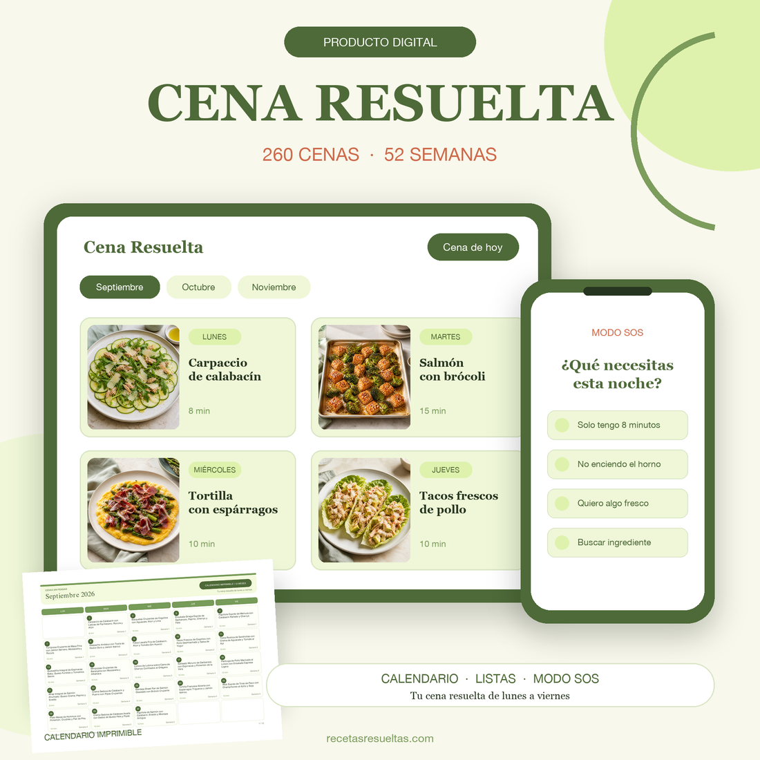 Cena Resuelta: 260 cenas fáciles y saludables para todo el año